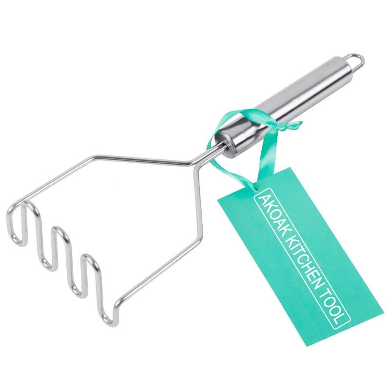 AKOAK 1 Pack Stainless Steel Potato Masher, Creative Mash Press,