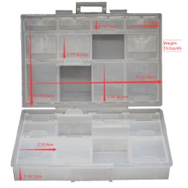 Aidetek Half Transparent BOXALL24 Empty Small Parts Beads Jewelry Box Organizer