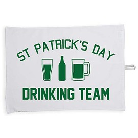 Hippowarehouse St Patrick's Day drinking team Tea Towel Eco Printed Dish Cloth Kitchen accessory 50cmx70cm 100% Cotton