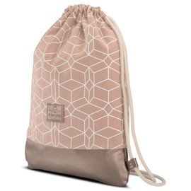 Johnny Urban Drawstring Bag Men & Women Rose - Noah - Pattern Gymsack Backpack with Pocket - Cotton & Vegan Leather