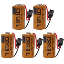 5Pcs 2000mAh CR2/38-L Battery Compatible for Fuji CR2/3 8.L 3V PLC Lithium Battery FDK CR2/38.L with Black Head