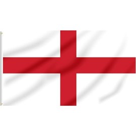 Lixure England Flag St George's Cross 4x6FT(120x180cm) Polyester-Vivid Color and Double Stiched National Flags 100% Polyester Banner witn 2 Brass Grommets