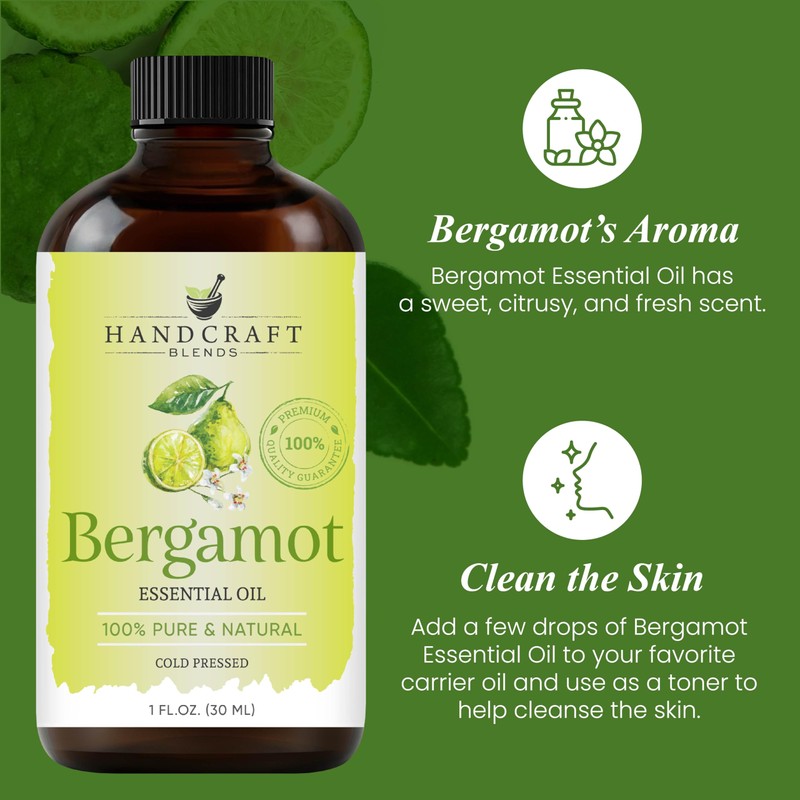 Handcraft Blends Bergamot Essential Oil – 1 Fl Oz –