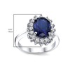 Solid Sterling Silver Kate Middleton's Engagement Ring with Simulated Sapphire