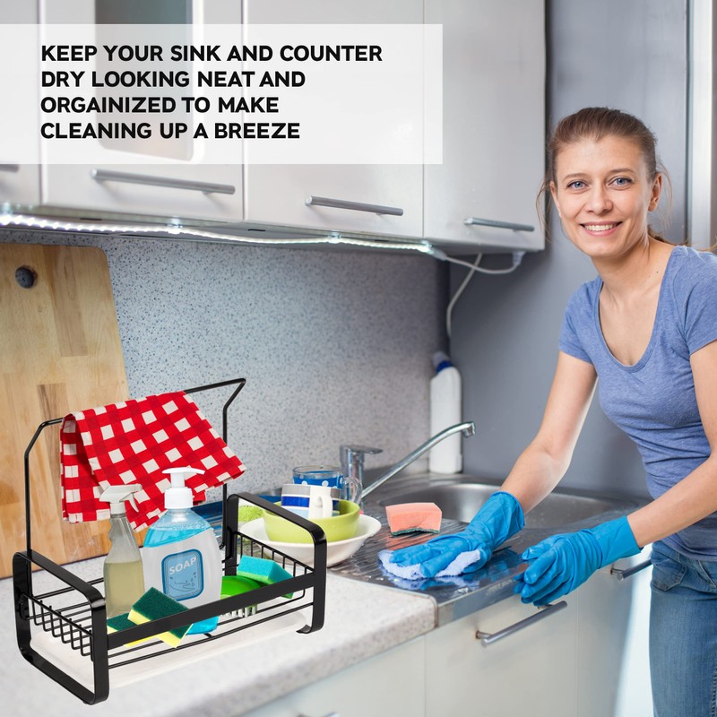 Kitchen Organiser Caddy with Dishcloth Stand – Durable and Reliable