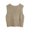 Aoysky Sweater Vest Women's V-Neck Sweater Tank Tops Pullover Cable