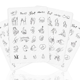 TgoBeauty Tiny Tattoo Practice Skin Silicone Sheet Heartwarming Family Themed Mother-Child Bond, Pregnancy, Father-Baby Art – Ideal for Tattoo Learners (Type E-White Pad-1pc)