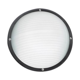 Sea Gull Lighting 83057-12 Bayside Outdoor Wall/Ceiling Flush Mount Outside Fixture, One - Light, Black