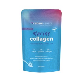 RenewVenate Marine Collagen Powder – Premium Hydrolyzed Peptides for Radiant Skin, Hair, Nails & Joint Health – Non-GMO, Gluten-Free, Keto-Friendly 400g