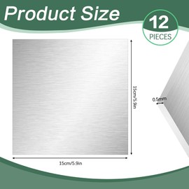 SLTAXAR Aluminium Plate 0.5 mm Thin Aluminium Plate 15 cm x 15 cm Aluminium Plate with Protective Film Aluminium Sheets 0.5 mm Thick Aluminium Sheet Aluminium Sheet Aluminium Sheet for Model Building
