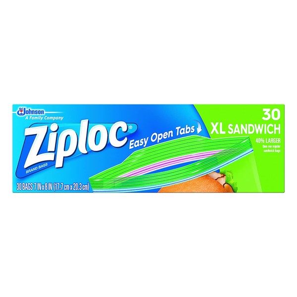 Ziploc Sandwich Bags, Extra Large-30 ct