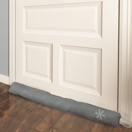 Simply Genius Door Draft Stopper - 36-Inch, Gray - Weighted Draft Snake & Wind Stopper for Sliding Glass Doors
