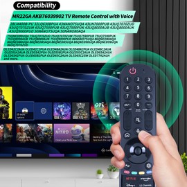 AKB76039902 MR22GA Replaced for LG Smart TV Remote with Pointer and Voice Function MR22GA for LG Magic Remote Control AKB76039902 Voice Remote for Most LG Smart UHD OLED QNED NanoCell 4K 8K Series TV