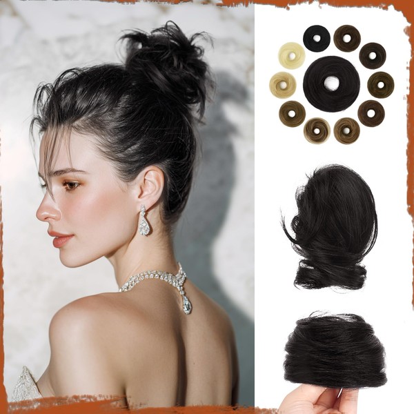 SOFEIYAN Human Hair Bun 100% Real Human Hair 16g Messy