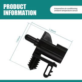 Car Air Conditioning Ambient Temperature Sensor, 1.3" x 1.22" Outdoor Temperature Sensor Original Standard Replacement OEM #AU5Z12A647B, Compatible with Ford Lincoln (Black)