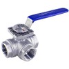 WOG200 3-Way 304 Stainless Steel Ball Valve L-Type 1" NPT