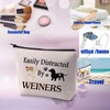 PXTIDY Funny Dachshund Gifts Easily Distracted by Weiners Cosmetic Bag