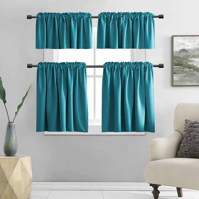 DONREN 12 Inches Long Valances for Windows - 2 Panels