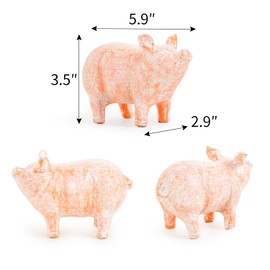 Sungmor Rustic Cast Iron Pig Figurines - Farmhouse Animal Statues for Home Decor, Shelf Accents, Paperweights, or Door Stops - Vintage Style Collectible Ornaments - Standing Pig Statue