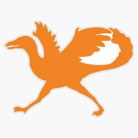 Orange Dinosaur Sticker Decal Size 5"