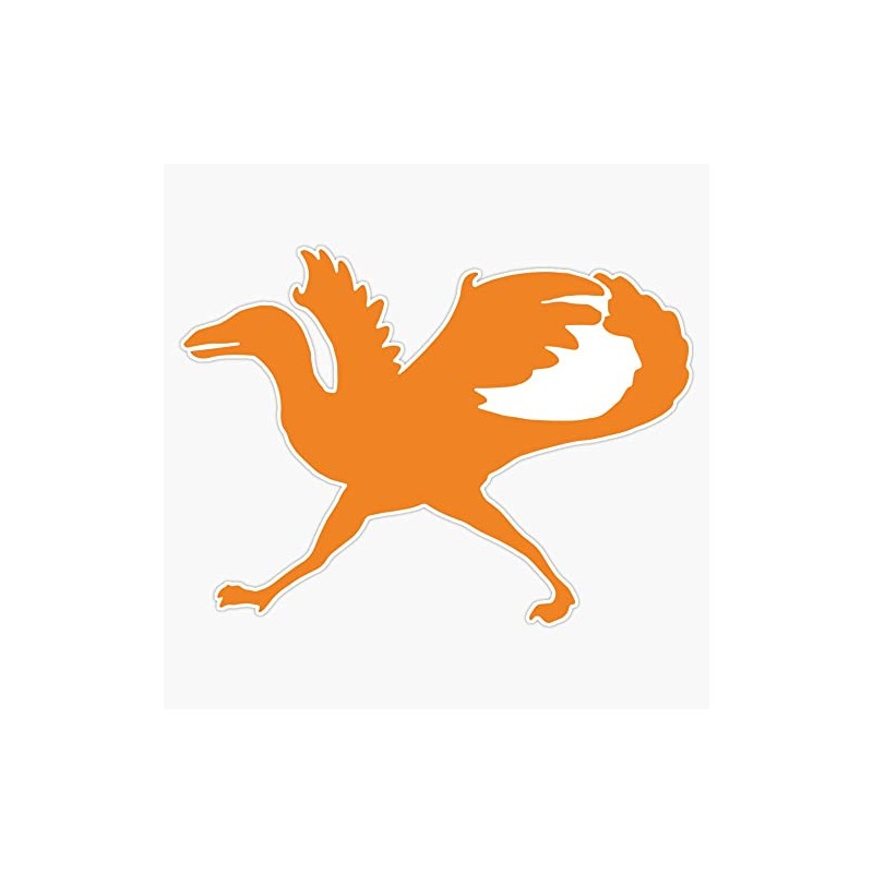 Orange Dinosaur Sticker Decal Size 5"