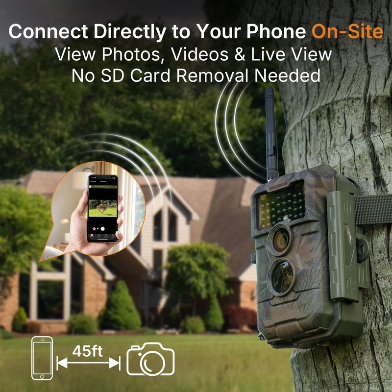 GardePro E6 WiFi Trail Camera (Non-Cellular), 64MP Photos, 1296P HD