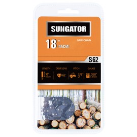 SUNGATOR 18-Inch Chainsaw Chain SG-S62, - 3/8" LP Pitch - .050" Gauge - 62 Drive Links, Compatible with Craftsman, Ryobi, Homelite, Poulan and More