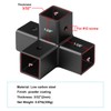 MOUNTAIN_ARK 4 Pack 1" Black Square Tube Connector, 4 Way