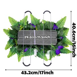Artificial Cemetery Flowers Saddle for Headstone, Memorial Grave Flowers for Cemetery Outdoor Gravesite Tombstone Headstone Decorations (Purple)