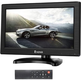 Eyoyo 8 Inch Small Monitor, 1024x768 4:3 IPS Mini Screen Support HDMI/VGA/AV/BNC Input with Remote Control & Built-in Speakers, Security Monitor for Computer Raspi CCTV Camera