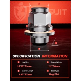 Sposuit M12x1.5 Lug Nuts - Replacement for 2006-2024 Lexus RX350,2005-2016 IS250, 2007-2024 ES350,2024 TX350 - OEM Factory Style Mag Seat Chrome Lug Nut with Washer(20 Pcs)