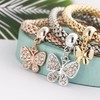 12PCS Gold/Silver/Rose Gold Corn Chain Bracelet Crystal Multilayer Butterfly Heart