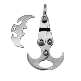 Grappling Gravity Hook Survival Carabiner Stainless Steel Multifunctional Rescue EDC Tool Tactical Emergency Key Chains for Outdoor Climbing Equipment