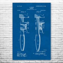 Pipe Wrench Poster Print, Plumbing Art, Pipe Fitter, Plumber Gift, Handyman Gift, Shop Class Art, Wrench Blueprint Blueprint (8 inch x 10 inch)