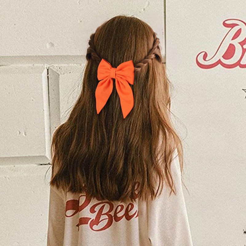 3.5 Inch Hair Bow Clips Linen Hair Accessories for Teens,