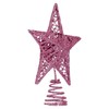 BinaryABC Christmas Tree Topper Star,Glittering Christmas Tree Decoration Ornaments,20cm (Pink)