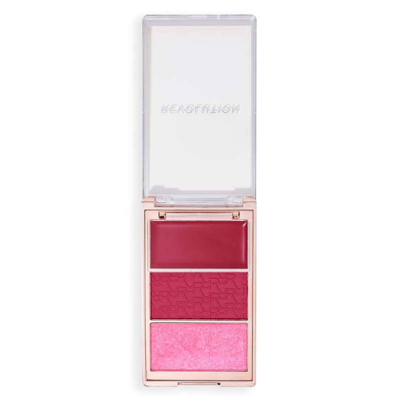 Revolution, Blush Icon Palette, Cream & Pressed Powder Blusher, Highly
