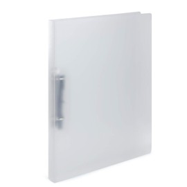 HERMA 19159 Ring Binder DIN A4 Translucent White Set of 3, Slim, 2 Rings Sturdy Plastic 25 mm Wide Transparent Ring Binder for School and Office Ring Binder Folder