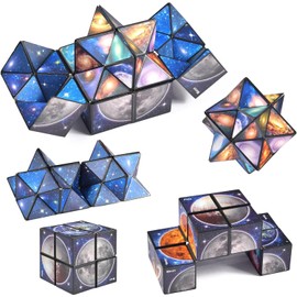 Forhome 2 in 1 Star Clear Sky Magic Cube Infinity - Magic Cube Children - 3D Puzzle Cube - Magic Cube - Stress Relief Toy, Educational Game Gifts for Children Adults
