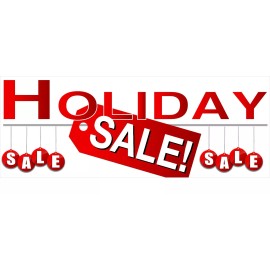 Holiday Sale Banner 36"x96" Free Shipping & Customization, Ready to Hang!