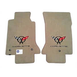 C5 Corvette Carpet Floor Mats Light Shale (Tan) W/Double Logo -Lloyd Velourtex
