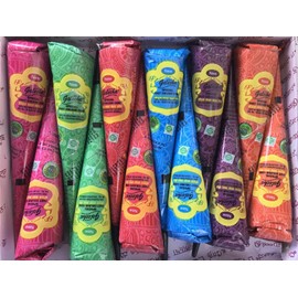 7 x Golecha Henna Cones Tattoo Paste, Temporary Tattoo Body Art, Multicoloured