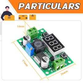 A-DIGISHUO 2PCS LM2596S DC-DC Buck Converter Reduced Voltage Regulator Power Supply Module 36V 24V 12V to 5V 2A Voltage Stabilizer with Digital Voltmeter Display