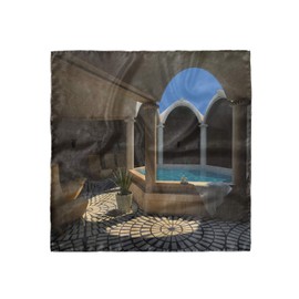 Ambesonne Holiday Head Scarf, Spa Relaxation Pool, Hair Wrap, 27" X 27"