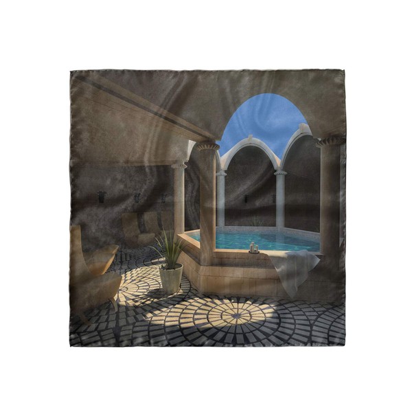 Ambesonne Holiday Head Scarf, Spa Relaxation Pool, Hair Wrap, 27"