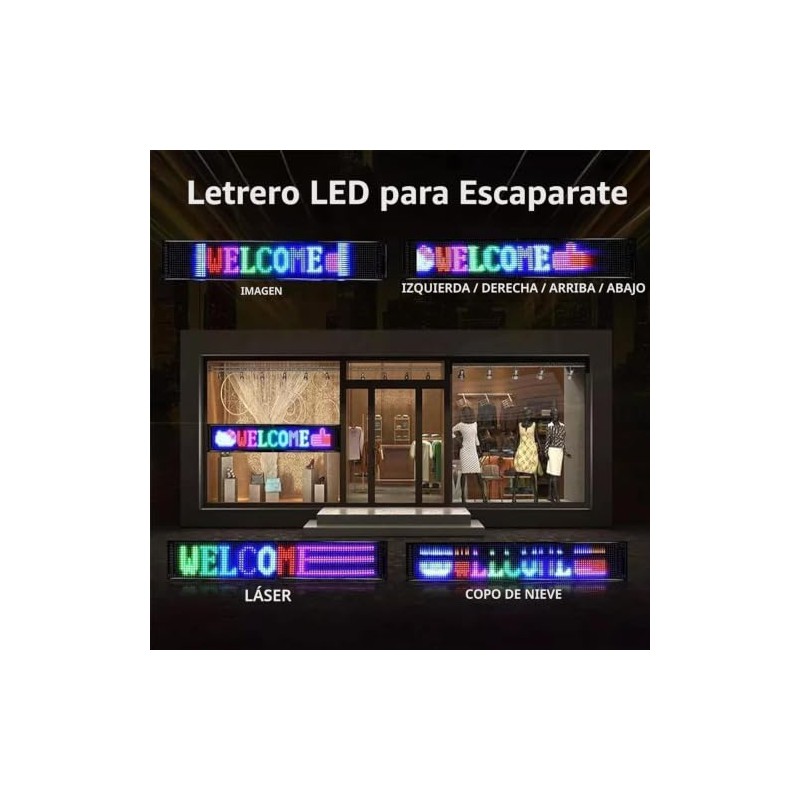 Ojos LED Programables para Parabrisas, Pantalla Flexible con Control Bluetooth