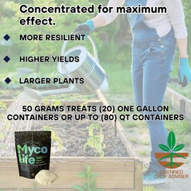 MycoLife 5X Highly Concentrated Mycorrhizal Inoculant Root Stimulator/Enhancer. Get Access to More nutrients, Healthier Plants and Better Crops!