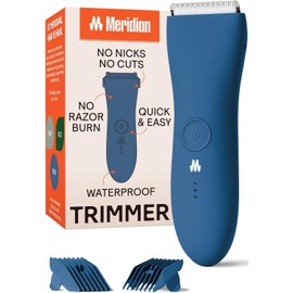MERIDIAN The Trimmer Original - Body Hair Trimmer for Men, Electric Shaver for Pubic Hair, Chest, Legs & Bikini, Waterproof & Rechargeable, Ocean