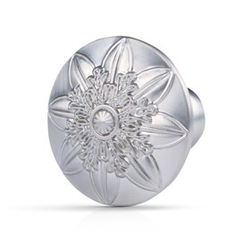 Xlroaafs Cabinet Knobs, 10 Pack Brushed Nickel Zinc Alloy, 1-2/5'' Round Knobs for Cabinets and Drawers, Flower Drawer Knobs Dresser Knobs,Included Screws