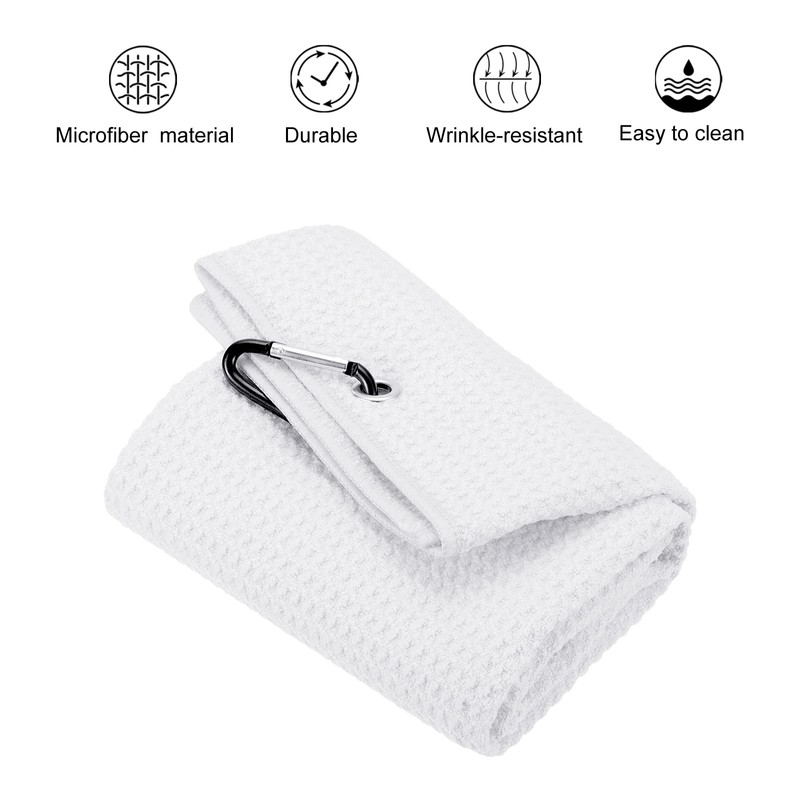 PATIKIL 20"x16" Tri-Fold Golf Towels, 3 Pack Waffle Pattern Towels